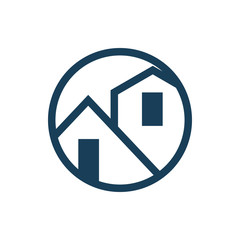 circle real estate color line logo design