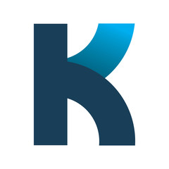 modern blue color letter k logo design