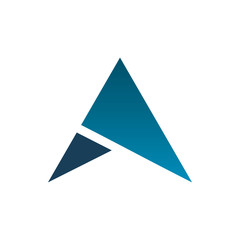 blue abstract triangle arrow logo design