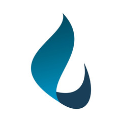 blue color fire flame logo design