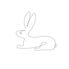 Bunny rabbit silhouette on white background vector illustration
