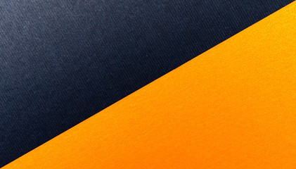 Blue and orange paper texture background. Place for text. Two tones. Background for presentation.