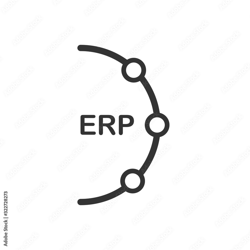 Poster erp internal processes. vector icon isolated on white background.