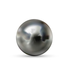 Realistic glossy steel ball with glares and reflection isolated on white