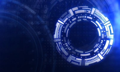 Abstract technology backround with hi-tech elements. Futuristic circle hud illustration. Dashboard concept design.