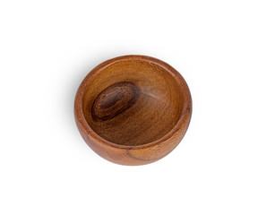 Fototapeta na wymiar wooden bowl isolated on white background
