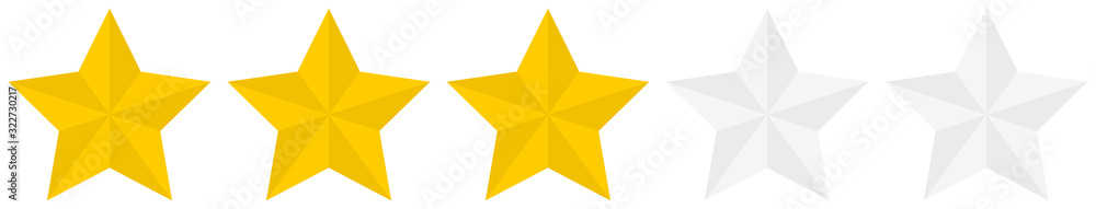 Poster flat golden 3 star rating icon isolated on a white background. eps10 vector file