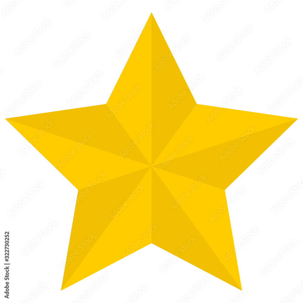 Poster flat golden star icon isolated on a white background. eps10 vector file