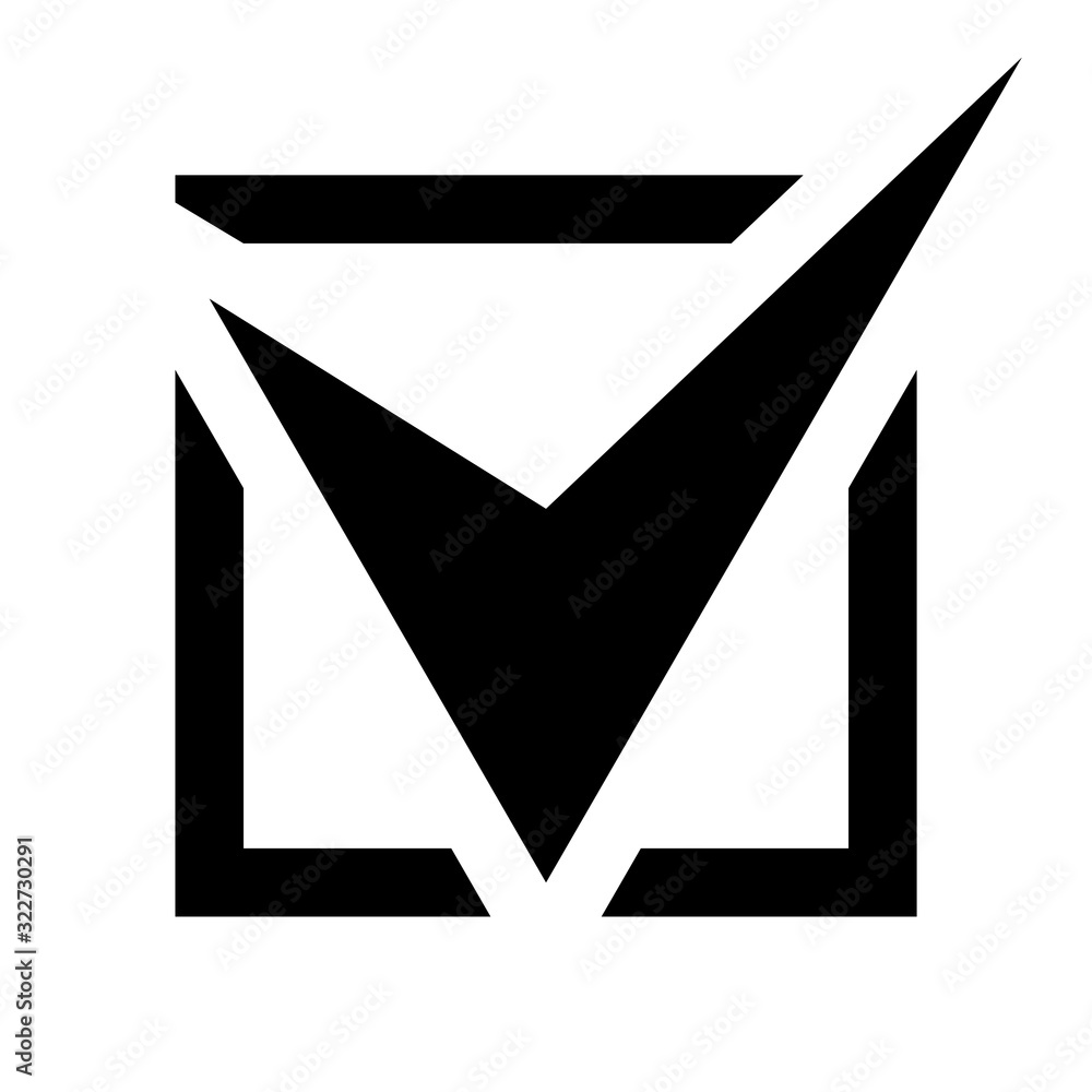 Poster Black checkbox icon, tick symbol in a square isolated on a white background. EPS10 vector file