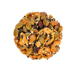 Granola cookies isolated on white background.