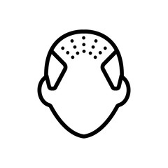 baldness icon vector. Thin line sign. Isolated contour symbol illustration