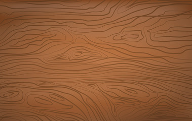 Brown horizontal wooden cutting, chopping board, table or floor surface. Wood texture. Vector illustration