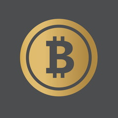 golden bitcoin cryptocurrency icon- vector illustration