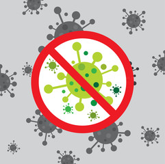 No coronavirus. Stop Biological hazard.Coronavirus outbreak. Caution coronavirus.  Coronavirus danger. Dangerous virus.