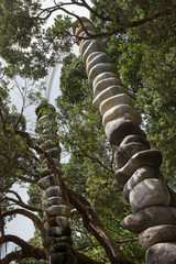 Auckland New Zealand Albert park Stack of stones Maori