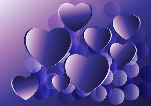 Blue And Purple Valentine Background Vector Graphic