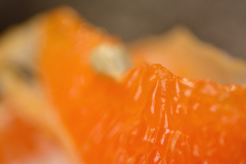 Closeup fresh and healthy orange fruit blurred background
