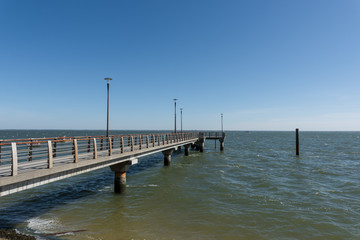 CAP FERRET (Bassin d'Arcachon, France), la jet&eacute;e du Canon