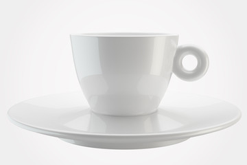 White Cup isolated on white closeup