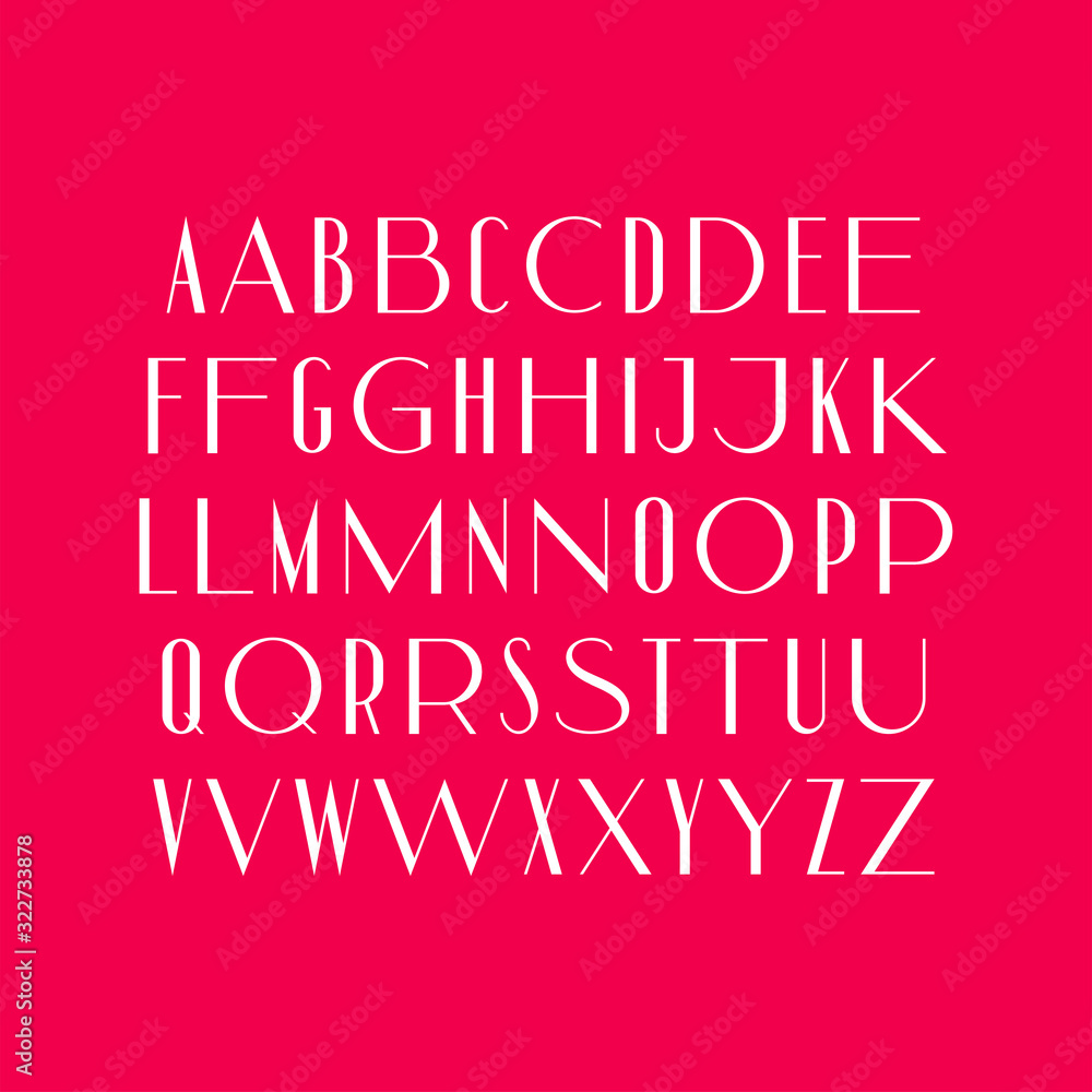 Poster vector set of condensed and extended sans serif letters with contrast.