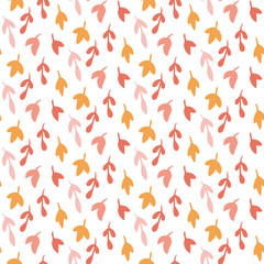 Fototapeta na wymiar Seamless vector pattern with leaves and branch.