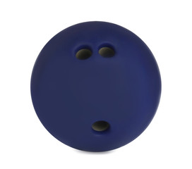 Modern blue bowling ball isolated on white