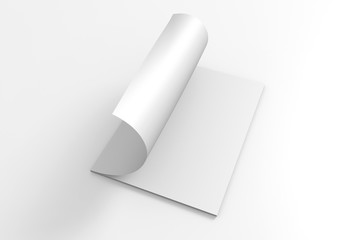 Blank opened Magazine catalog isolated on white