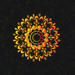 Creative beautiful unique mandala background gold template vector pattern