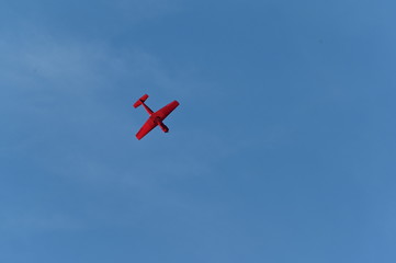 Red Aerobatic planes flying in the air