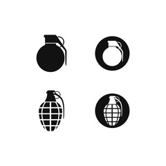 Grenade icon in flat illustration