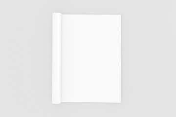 Blank opened full turn Magazine isolated on white