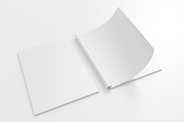 Blank full turn Magazine isolated on white