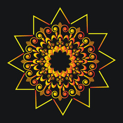 Awesome beautiful unique mandala background gold template vector pattern