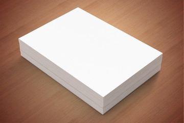 A4 Blank paper letterheads stack with soft shadows isolated on white as template for designers presentation, showcase etc.