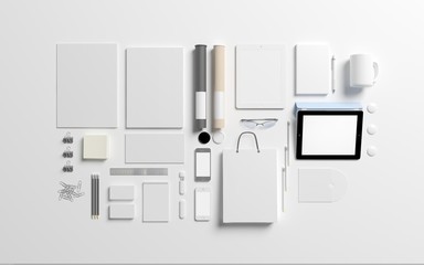 lank Stationery / Corporate ID Set isolated on white as template for designers presentation,...