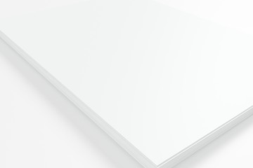 A4 Blank paper letterheads stack with soft shadows isolated on white as template for designers presentation, showcase etc.