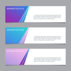 Banner design template. Abstract business layout. Horizontal banners for web, website, header or footer, sale, promo or presentation cards. Vector illustration.