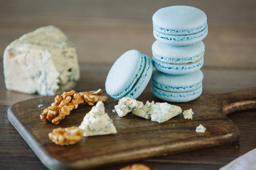 Piece of dor blue and macaron