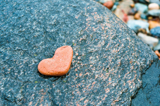 A heart of stone. Sea stone in the shape of a heart.