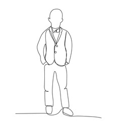 Fototapeta premium one line drawing of a boy