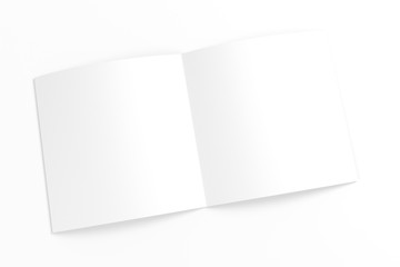 Blank Square opened pages Magazine isolated on white