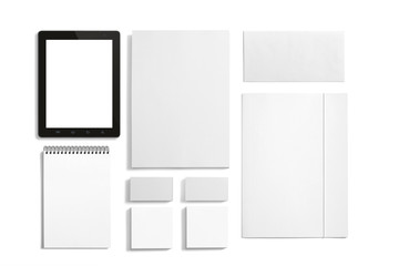 Blank Stationery set isolated on white