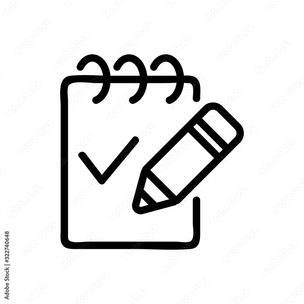 Poster exam testing icon vector. thin line sign. isolated contour symbol illustration
