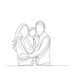 single line drawing family portrait