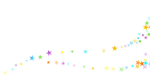 Rainbow Festive Confetti. Carnival Star Falling.