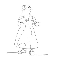  isolated, drawing continuous line baby