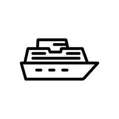 yacht icon vector. Thin line sign. Isolated contour symbol illustration