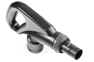 Black handle for vacuum cleaner on a white background