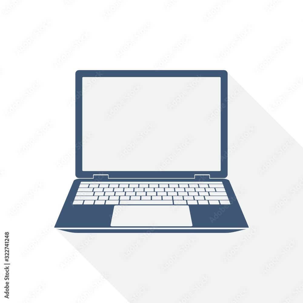 Aufkleber open notebook vector icon, laptop flat design illustration in eps 10, mobile computer concept symbol