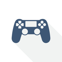 Wireless gaming controller vector icon, gamepad flat design illustration in eps 10